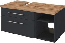HELD MÖBEL Waschtischunterschrank »Davos«, BxHxT: 90 x 41 x 47 cm - grau