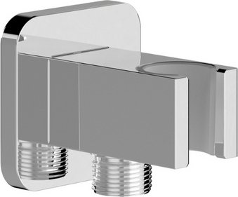 Chris Bergen Wandanschlussbogen, Messing, chrom, mit Rückflussverhinderer - silberfarben