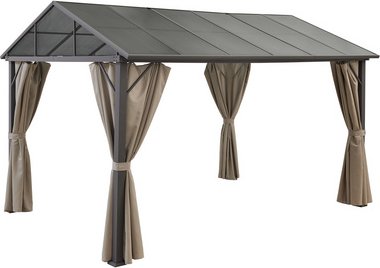 Pavillon »Residenzio«, LxBxH: 395 x 297 x 201/260 cm, 4 Pfosten - grau