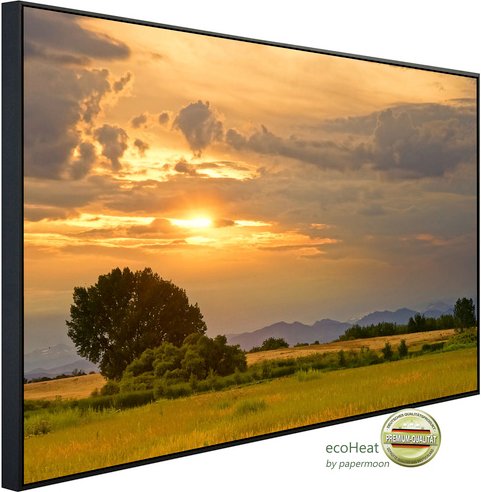 Thumbnail - papermoon Infrarotheizung »EcoHeat - Sonnenuntergangslandschaft«, Matt-Effekt - bunt
