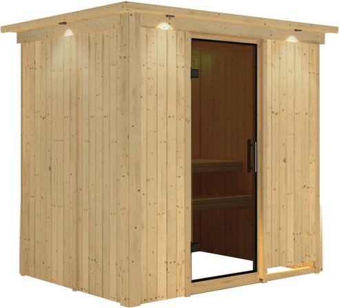 KARIBU Sauna »Kircholm«, für 3 Personen, ohne Ofen - beige