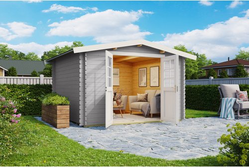 Mr. GARDENER Gartenhaus »Australien«, Holz, BxHxT: 332,9 x 222 x 310 cm (Außenmaße) - grau