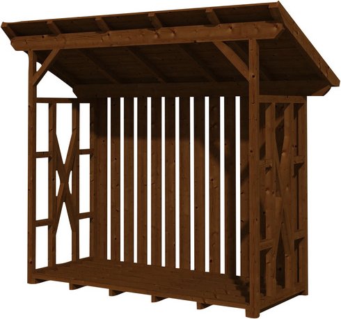 SKANHOLZ Kaminholzunterstand »Lars 2«, BxHxL: 290 x 247 x 128 cm, Nussbaum - braun