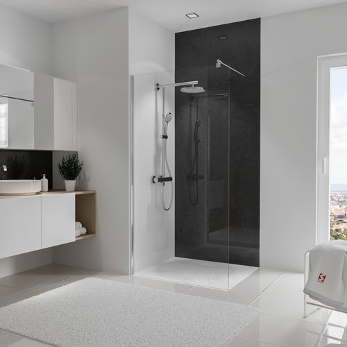 Thumbnail - SCHULTE Duschrückwand »ExpressPlus DecoDesign«, BxH: 90 x 210 cm, Aluminium-Verbundplatte - grau