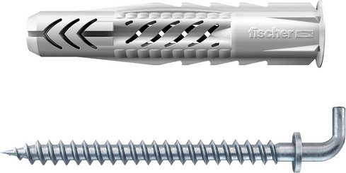 FISCHER Universaldübel »UX«, 10 mm x 60 mm, inkl. Haken - silberfarben