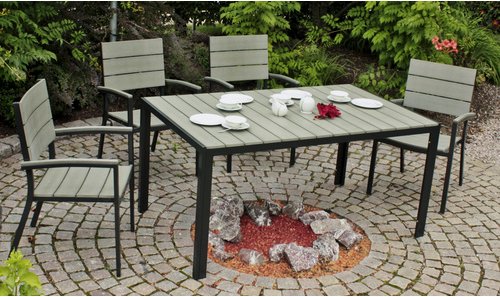 GARDEN PLEASURE Gartenmöbelset, 4 Sitzplätze, Aluminium - grau