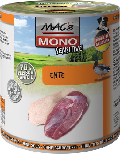MAC'S Hunde-Nassfutter »Mono«, Ente, 6 Dosen