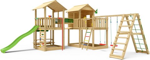 JUNGLE GYM Spielturm »Botan«, LxBxH: 651 x 632 x 318 cm, hellgrün - gruen