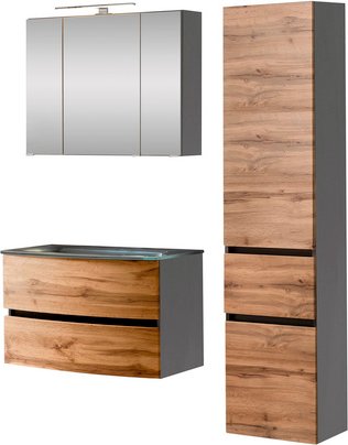 HELD MÖBEL Waschtisch-Set »KOPENHAGEN«, 6-teilig - braun