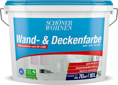 Thumbnail - SCHÖNER WOHNEN FARBE Wand- und Deckenfarbe »Wand- & Deckenfarbe«, Weiß, matt - weiss