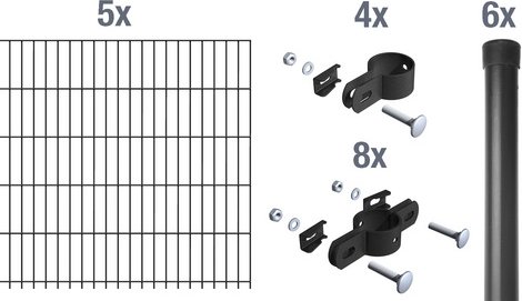 GAH ALBERTS Einstab-Gittermatten-Grundset »Einstab-Matte«, BxH: 1000 x 75 cm, Stahl, grün - gruen