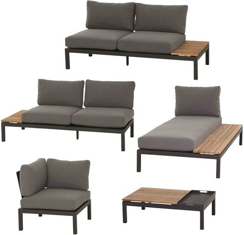 SIENA GARDEN Loungeset »Alvida«, 5er-Set, Aluminium - grau
