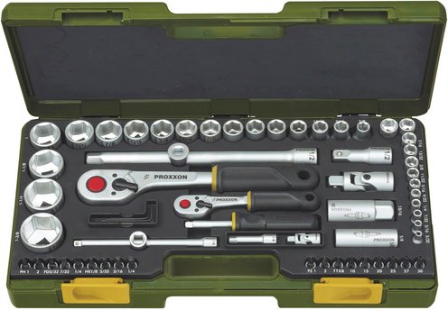 PROXXON Steckschlüsselsatz »Industrial«, Stahl, Schlüsselgröße: 5/32" bis 1 3/8" mm - gruen