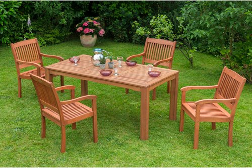 MERXX Gartenmöbelset »Maracaibo«, 4 Sitzplätze, Eukalyptusholz - beige