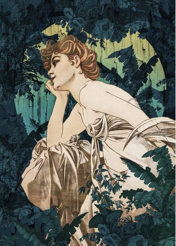 KOMAR Vliestapete »Songes Vert«, Breite 200 cm, seidenmatt - bunt