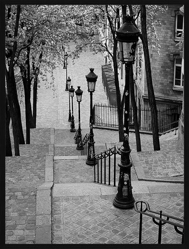 ANY IMAGE Digitaldruck »Montmartre«, Rahmen: Buchenholz, Schwarz