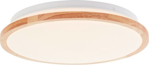 BRILLIANT LED-Deckenleuchte »Bario«, 18W, 2000lm, 3000K, Metall/Holz/Kunststoff, weiß/holzfarben - weiss | beige