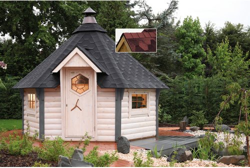 Gartenhaus »Grillkota de luxe«, Holz, BxHxT: 438 x 318 x 326 cm (Außenmaße inkl. Dachüberstand) - beige