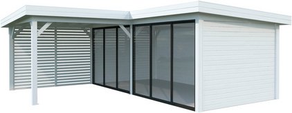 PALMAKO Pavillon »Lenna«, Aufstellmaße BxTxH: 628 x 628 x 245 cm, lackiert, Holz - weiss