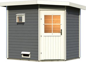 KARIBU Saunahaus »Kreslau«, 231x196x226 cm - grau