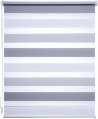 LIEDECO Klemmfix-Duo-Rollo, Stoff, lichtdurchlässig - grau