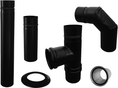 FIREFIX® Rauchrohr, Ø: 8 cm - schwarz