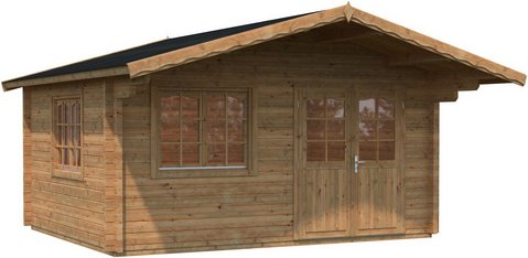 PALMAKO Blockbohlenhaus »Helena«, Holz, BxHxT: 514 x 285 x 360 cm (Außenmaße inkl. Dachüberstand) - braun