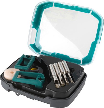 Thumbnail - WOLFCRAFT Bohrkronen-Satz, Rundschaft, Schaft-Ø: 10 mm, graumetallic|blau, 1-teilig