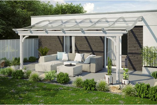 SKANHOLZ Terrassenüberdachung »Verona«, Breite: 648 cm, Dach: Polycarbonat (PC), weiß - weiss