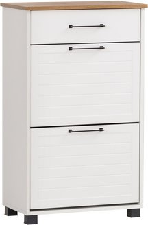 SCHILDMEYER Schuhschrank »Jelda«, BxHxL: 34 x 102 x 62 cm, weiß, Holzwerkstoff melaminbeschichtet - weiss
