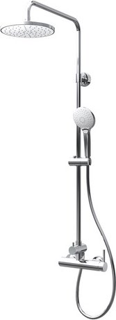 SCHULTE Duschsystem »Modern«, HxT: 117,6 x 47,5 cm, Messing, inkl. Einhebelmischer - silberfarben