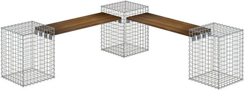 Thumbnail - Gabiona Gabionenmöbel, Stahl, 4-Sitzer, BxH: 45 x 60 cm - silberfarben