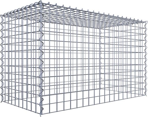 Gabiona Gabione, silbergrau, Maschenweite 5 cm x 5 cm, Spirale - silberfarben
