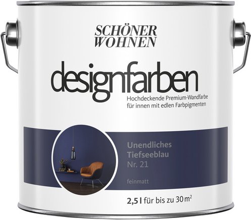 SCHÖNER WOHNEN FARBE Dispersionsfarbe »Designfarben«, Unendliches Tiefseeblau, matt