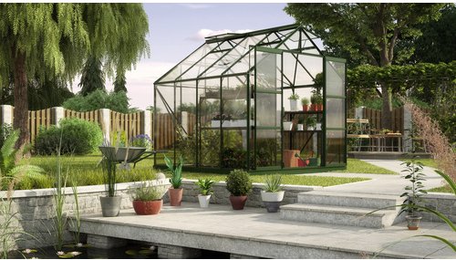 VITAVIA Gewächshaus »Uranus 6700«, 6,7 m², Kunststoff/Aluminium, winterfest - silberfarben