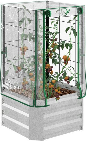 Outsunny Hochbeet, LxBxH: 53 x 53 x 90 cm - grau