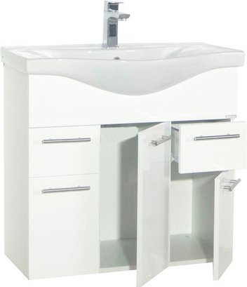 VCM Waschplatz-Set »Lisalo«, BxHxT: 75 x 81 x 45 cm - weiss