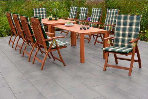 MERXX Gartenmöbelset »Comodoro«, 10 Sitzplätze, Eukalyptusholz, inkl. Auflagen - gruen