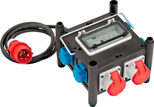 brennenstuhl® Stromverteiler »BSV 3 FI/16 2 IP44«, 6-fach, Kabellänge: 2 m, IP44 - bunt