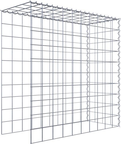 Gabiona Gabione, silbergrau, Maschenweite 10 cm x 10 cm, Spirale - silberfarben