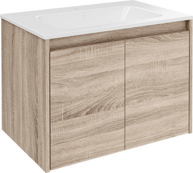 FACKELMANN Waschplatz-Set »Compact Line«, BxHxT: 710 x 515 x 465 mm, Sonoma-Eiche - braun