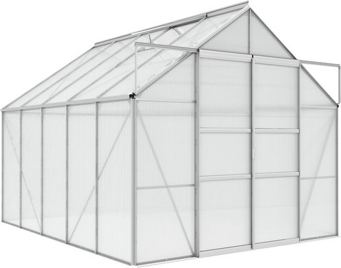 Mr. GARDENER Gewächshaus »8300/ 6 DT«, 8,3 m², Aluminium, winterfest - silberfarben