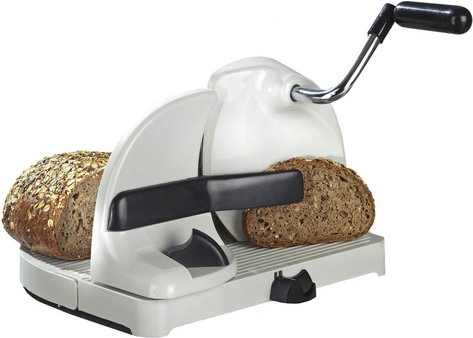 Maximex Brotschneidemaschine, mit Handkurbel, Edelstahl, silberfarben - weiss