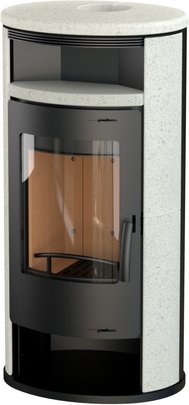 THERMIA Kaminofen »Olympus Limestone«, schwarz, Stahl / Kalkstein, 7 kW