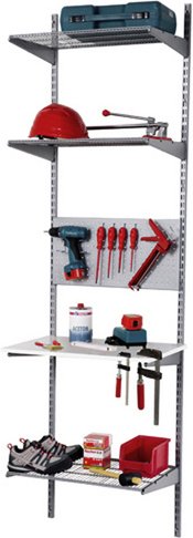 PHOENIX Industrial-Regal, BxHxT: 65 x 223,6 x 62 cm, Metall - silberfarben