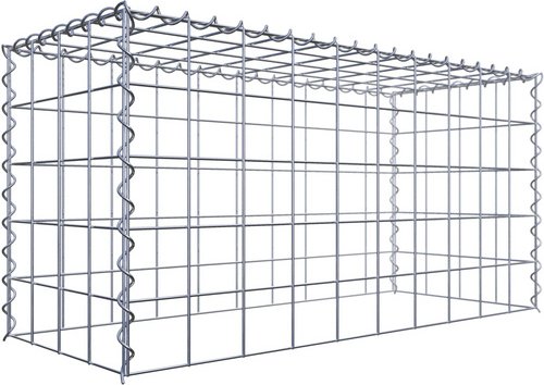Gabiona Gabione, silbergrau, Maschenweite 10 cm x 10 cm, Spirale - silberfarben