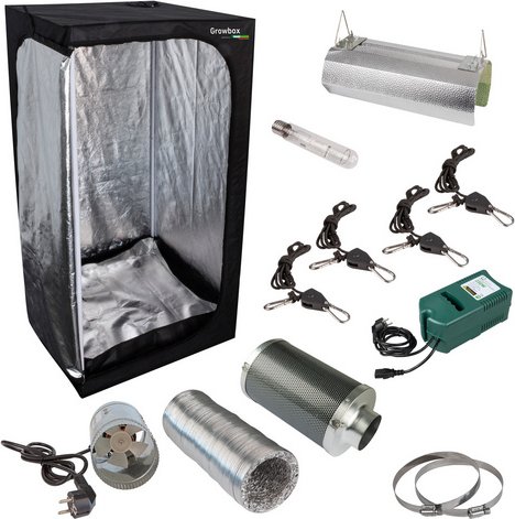 WINDHAGER Gewächshaus »Growbox Starterset 2.0«, (BxLxH): 80 x 80 x 160 cm - schwarz