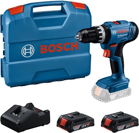 BOSCH Akku-Bohrschrauber-Set »GSB 18V-25 Professional«, 18 V, inkl. 2 x 2.0 Ah Akkus, Ladegerät und L-Case - blau