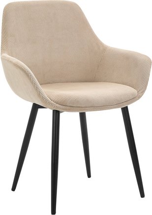 SalesFever Armstuhl, 2er SetBxH: 64 x 86 cm, Strukturstoff (100% Polyester)/Metall - beige