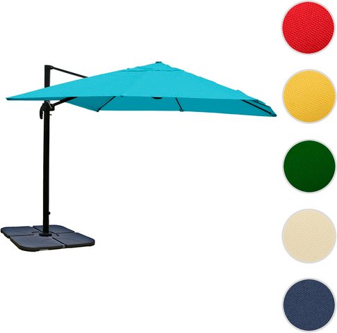 MVG Gastronomie-Ampelschirm »MVG-A96«, 360 x 300 cm, mit Schirmständer, neigbar - tuerkis